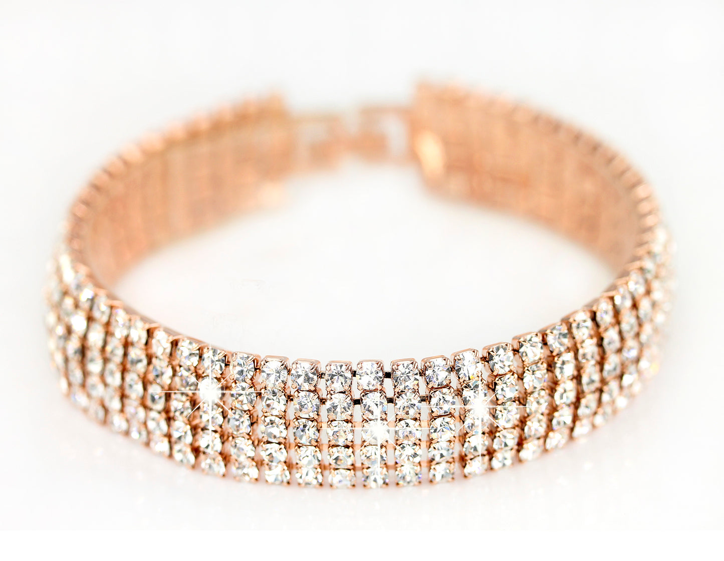 Five row Bracelet Encrusted with Crystals from  Swarovski