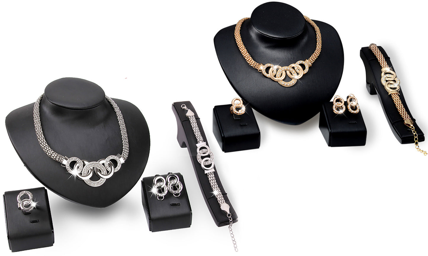 4 piece Mandorla Crystal Jewellery set Encrusted with Crystals from Swarovski® Elements