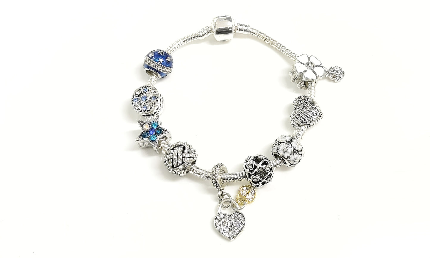 Merry Christmas Charm Bracelet Box Set Encrusted with Crystals from Swarovski