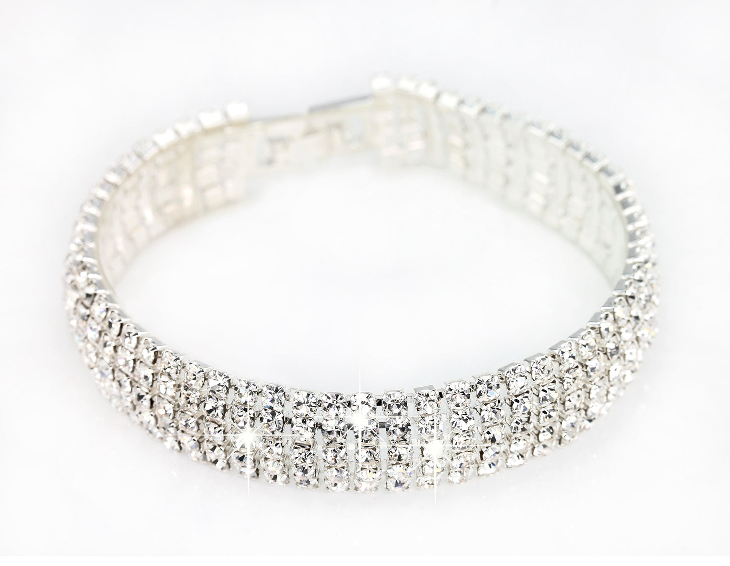 Five row Bracelet Encrusted with Crystals from  Swarovski