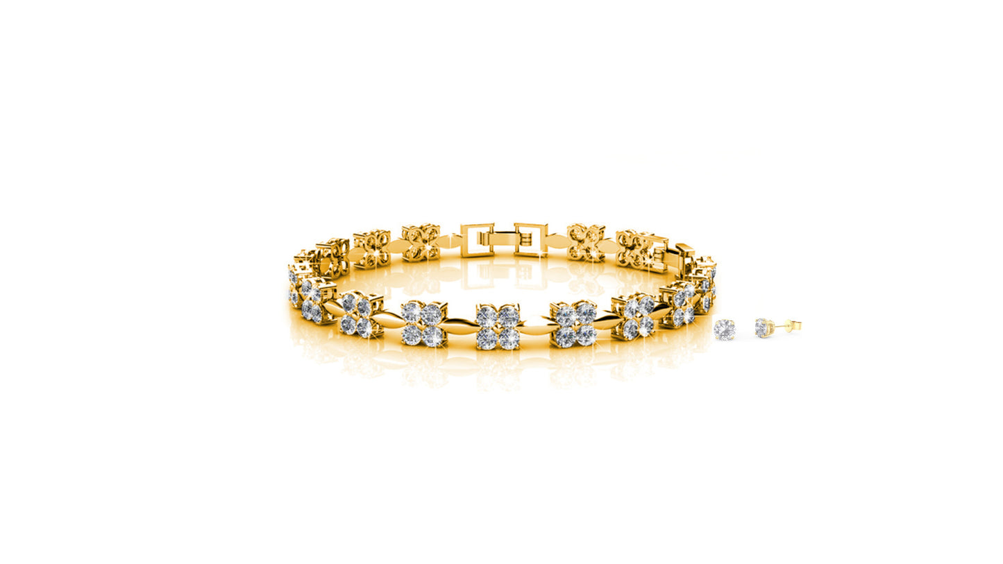 Solitaire Tennis Bracelet & Earrings