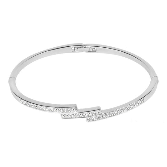 Triple Crystal Row Bangle - Valentines Gift Pouch