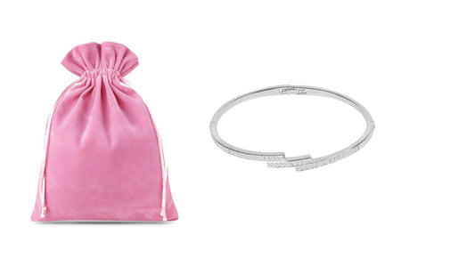 Triple Crystal Row Bangle - Valentines Gift Pouch