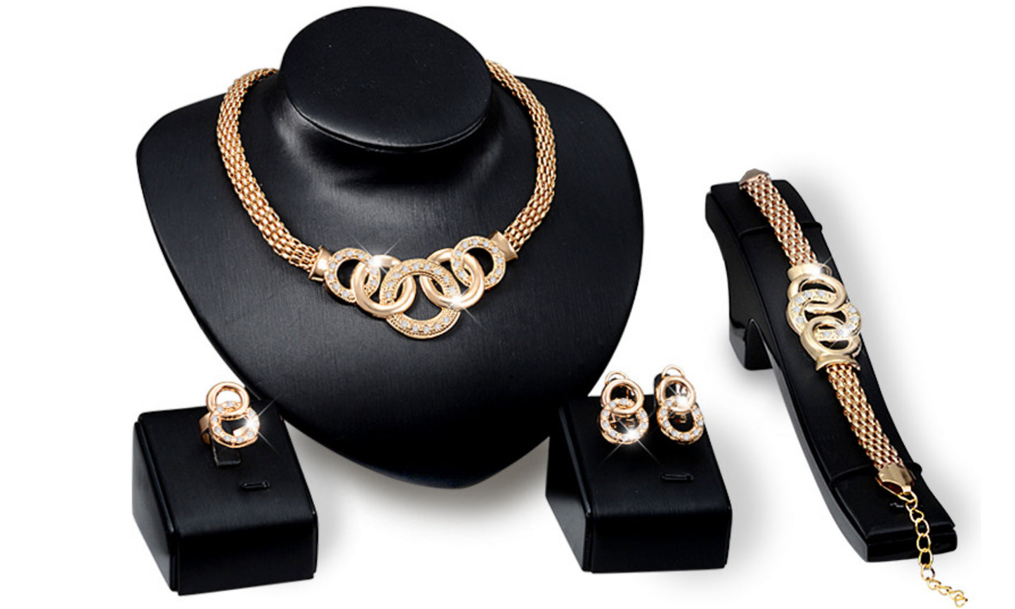 4 piece Mandorla Crystal Jewellery set Encrusted with Crystals from Swarovski® Elements