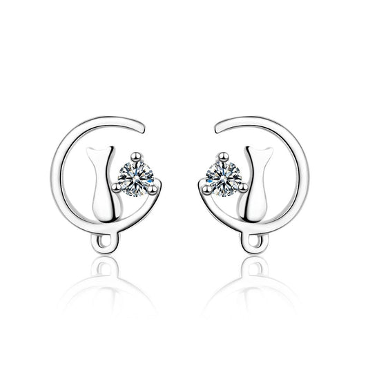925 Circle Solitaire Earrings