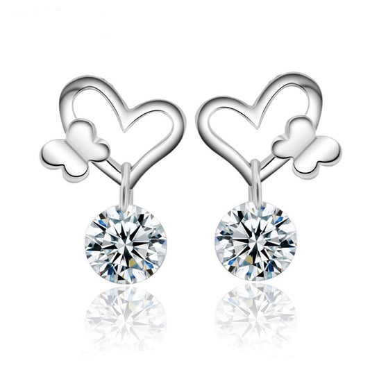 925 Crystal Heart Shaped Earrings