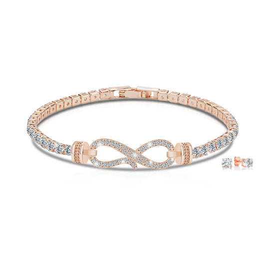 Pave Infinity Tennis Bracelet & Earring Set