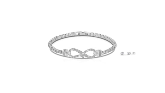 Pave Infinity Tennis Bracelet & Earring Set